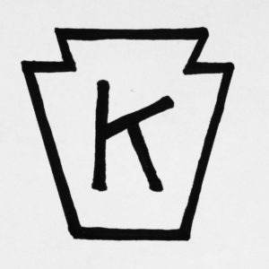 Knox Glass Bottle Company - K in a keystone logo used from 1932 to 1968.