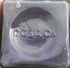 Ink bottle base marked C G S G CO or CCSGCO, circa 1880-1910 era. Picture submitted by digger Dave Beeler