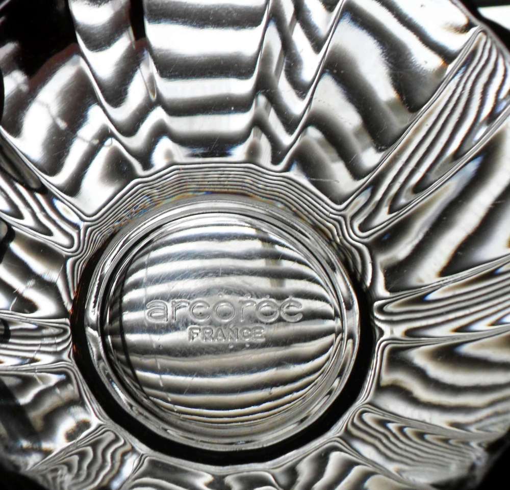 Glass Marking: ARCOROC - France - mark embossed on small clear bowl or custard dish made in France