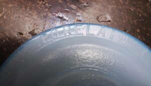 Porelain Misspelled word on milk glass Boyd's disc for zinc lid.