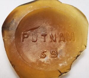 "PUTNAM 59" on base shard from amber glass fruit jar