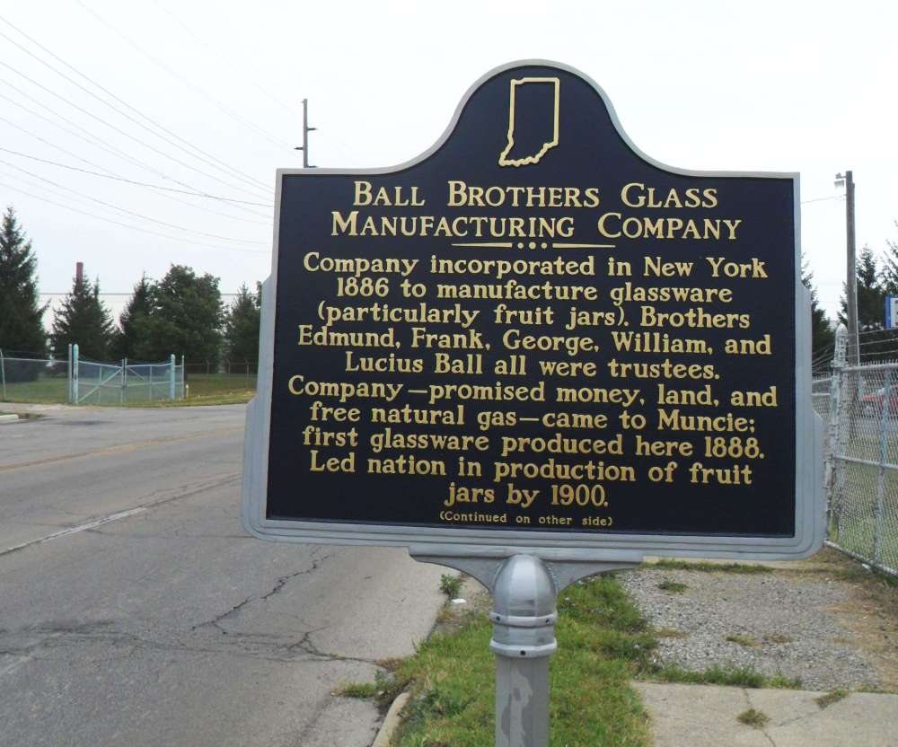 Ball Bros Historical Marker / Historical Plaque - Muncie, Indiana - picture taken Sept 4, 2011.