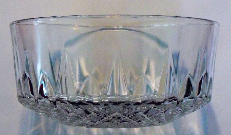 ARCOROC-Small Clear glass serving bowl, marked-ARCOROC USA on bottom.