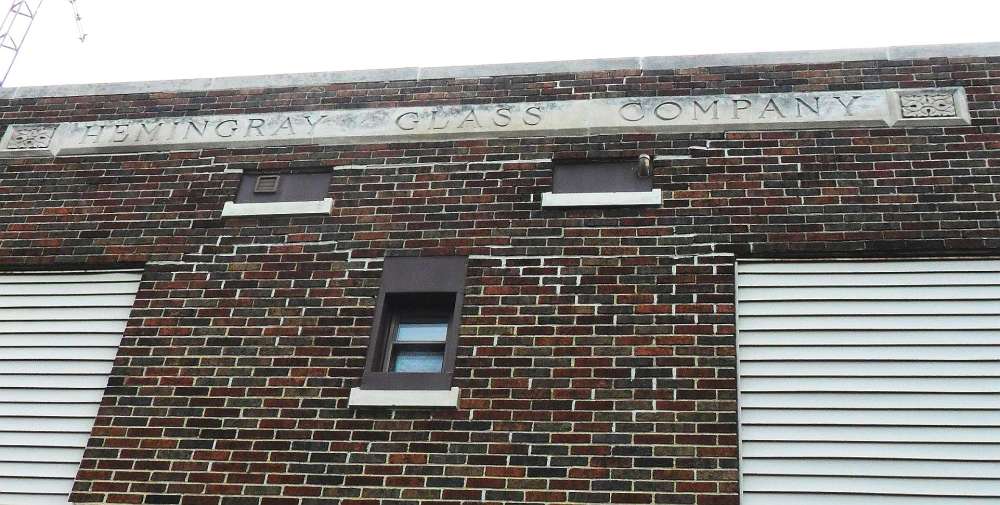 Looking along the top of the Hemingray business office building, built in 1927. Photo taken September 4, 2011 at Muncie, Indiana.