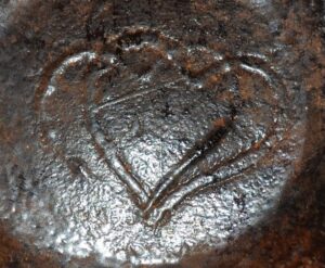 Heart shape- on base of case gin bottle (pic courtesy of Caroline Rogers).