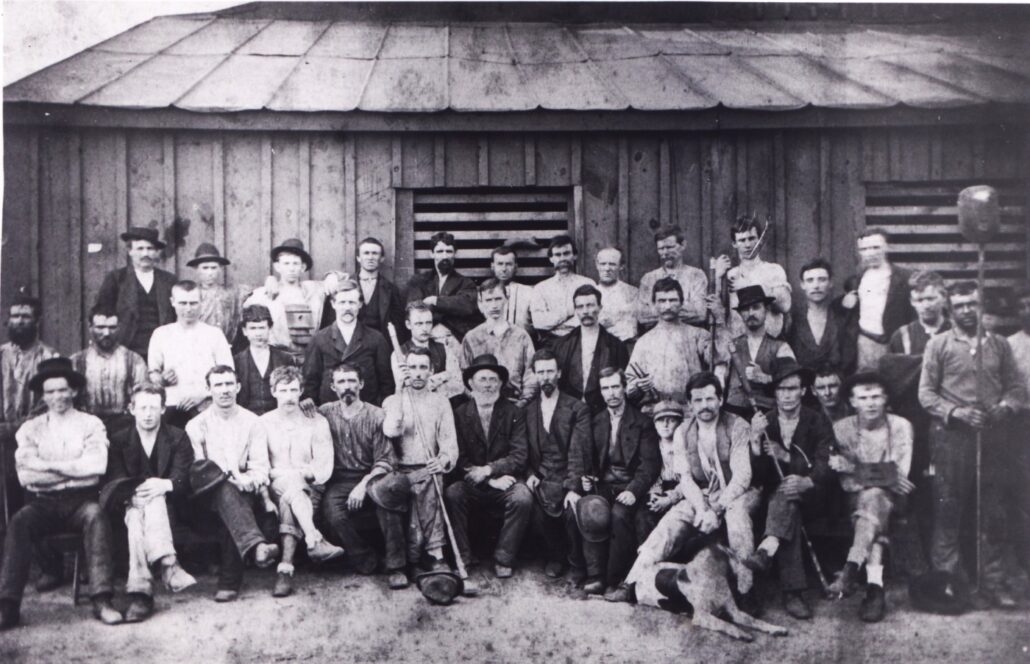 "Window house" glass workers, Star Glass Works, circa 1882 (photo courtesy New Albany Floyd County Public Library)