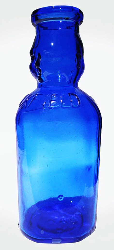 Brookfield "Baby Face" Type Reproduction Milk Bottle in Cobalt Blue Glass