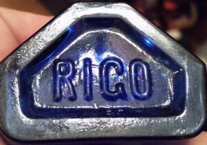 "RIGO" mark on cobalt bottle (photo courtesy Eric Foster)