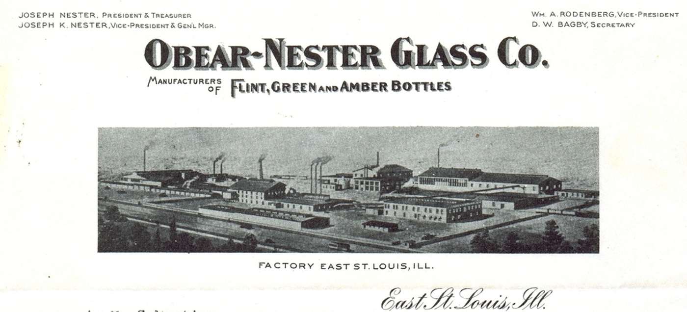 Obear Nester Glass Co - letterhead from December 1928 - (photo courtesy of Museum of American Glass, Weston, West Virginia)