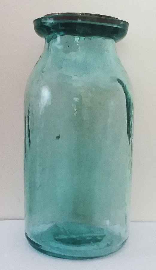 Antique Glass "Wax Sealer" type fruit jar, circa 1880s, marked "S.G.W. LOU. KY." on base.