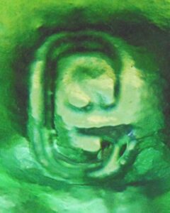 "G" with small "s" within upper portion of letter, on dark green hour glass-shaped bottle (Photo courtesy of Susan Benjamin) "G" with small "s" within upper portion of letter (Photo courtesy of Susan Benjamin)