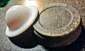 Gilchrist milk glass insert and zinc fruit jar lid - Pic 4